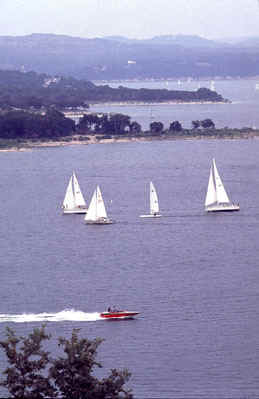 Sailboats on Lake Travis